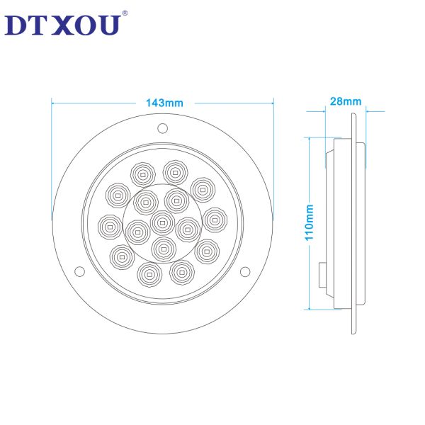 Hot Sale Led Tail Light 12v 24v Round Truck Marker Lights Truck Accessories