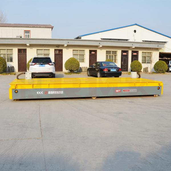 Workshop Steel Material Transfer Trolley , 30 Tons Electric Flat Car Hand Operated