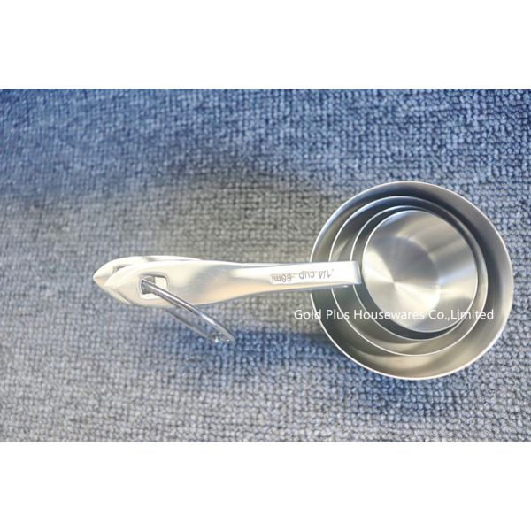Non Magnetic Stainless Steel Measuring Cups And Spoons Set Round Shape