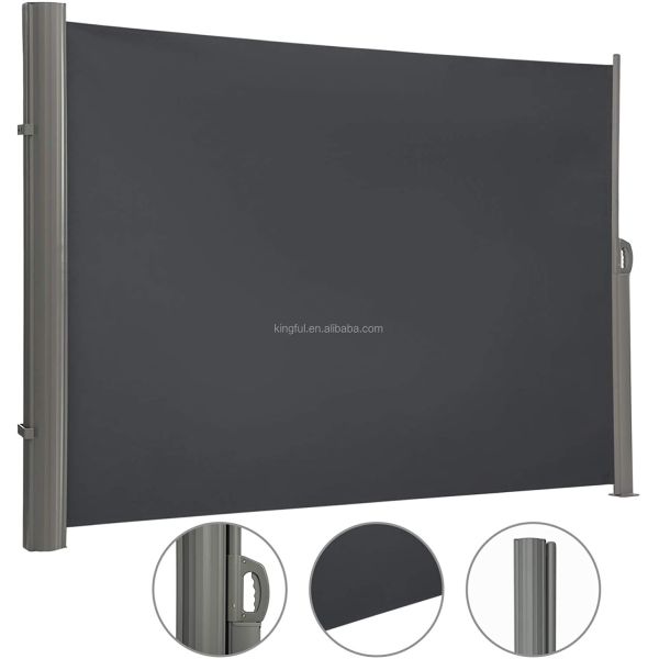 160x300cm Garden Sun Shade Canopy Retractable Awnings for Manual Operation Patio Side