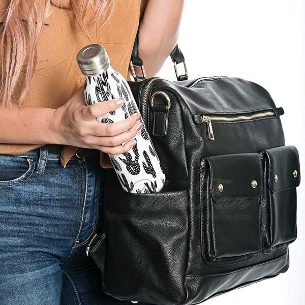 Stylish Travel Bag for Parents Faux vegan leather diaper bag