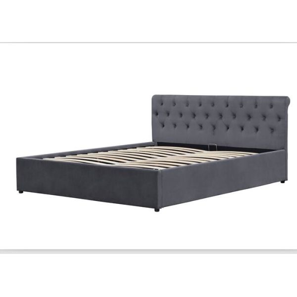 Plywood Upholstered Tufted Storage Bed
