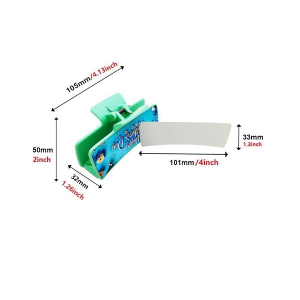 Double Sided Colored Plastic Sublimation Hair Clip With Aluminum Sheet Custom Claw Clip