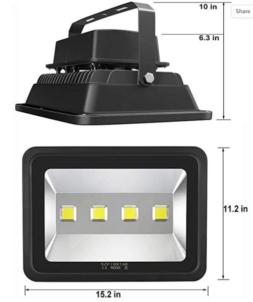 200W LED Flood Lights Outdoor 22000lm Super Bright IP66 Waterproof For Yard Garden