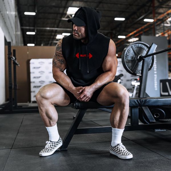 Wholesale Apparel Men Logo Printing Polyester Sleeveless Hoodies