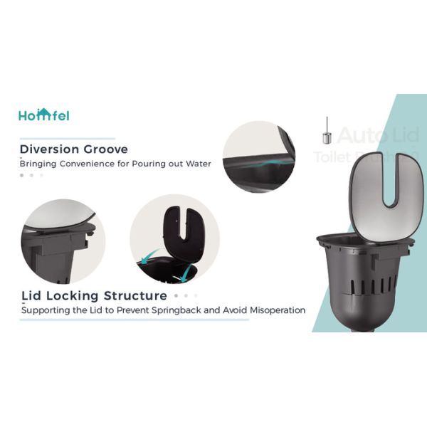 Stainless Steel Flip Lid Toilet Brush And Holder For Household Toilet Cleaning Essentials