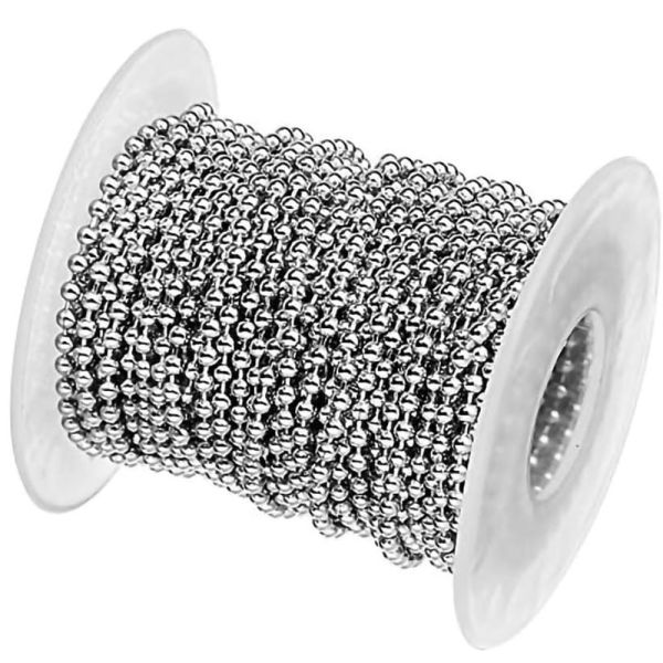 2.4mm Polished Stainless Steel Ball Chain with Custom Length for Window Curtain Decoration