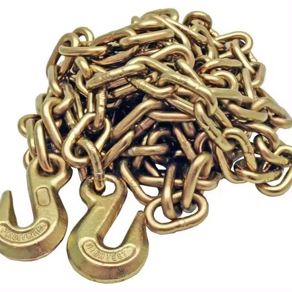 Heavy Load Transportation 8mm Black Zinc Plated G70 Transport Chain with Bent Hook