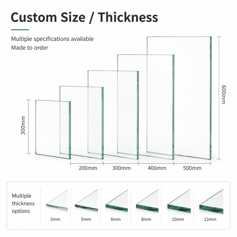 Kingstin Premium 5mm Custom Size Rectangular Glass Panel, Modern Interior Renovation Glass for Luxury Home & Office Decoration