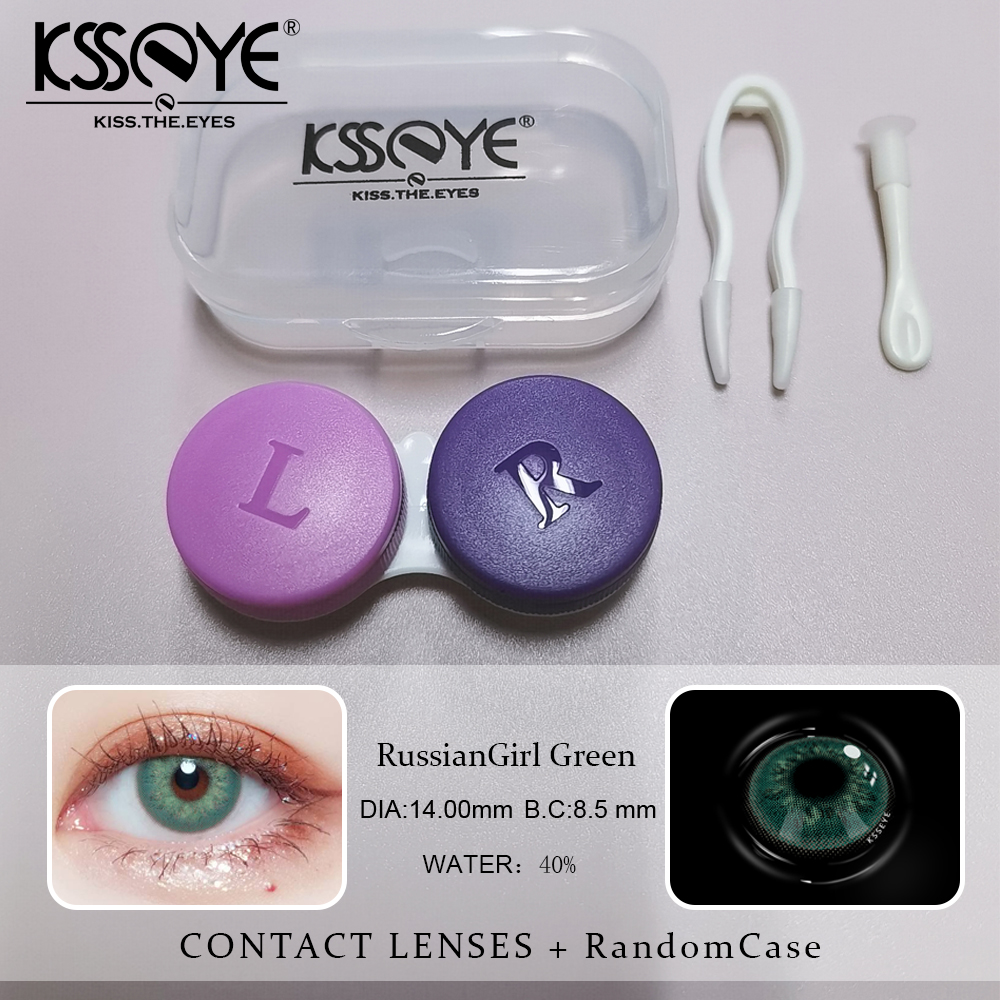 Контактные линзы цвета русской девушки естественные со случаем контакта