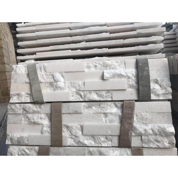 Natural slate marble culture stone sawn cut split China white color