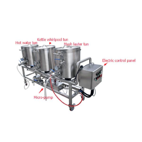 Electric Heating Pilot Brewing Equipment 50L Semi Auto Controlling Eco Friendly