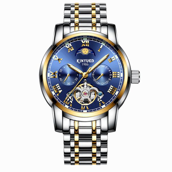 Luxury Mechanical Wrist Watch Tourbillon  Automatic Movement Mens Skeleton Moon Phase Automatic Mechanical Watch