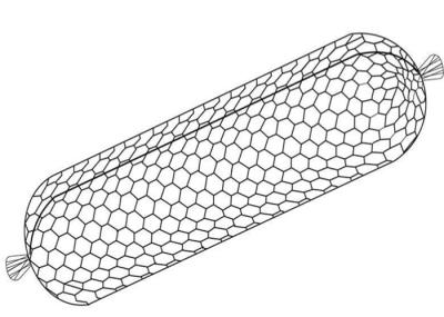 furo sextavado do fluxo rápido de Gabion do saco das águas profundas de 60×80mm