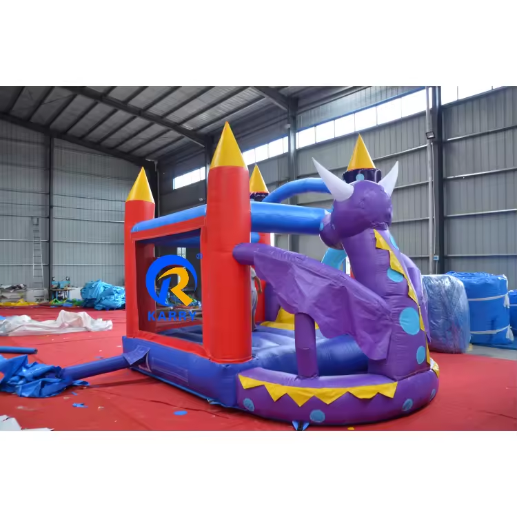 Repair Kits Included Traditional PVC Castle Water Slide Combo for Kids' Entertainment