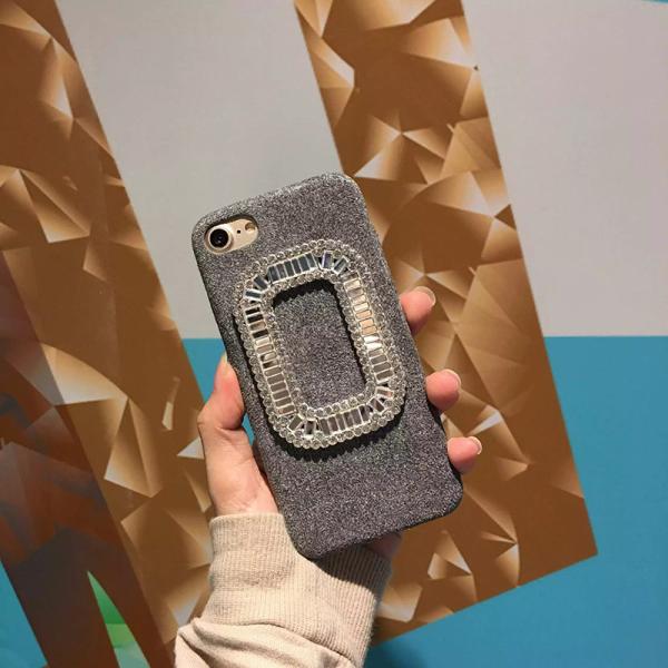 TPU&Fiber Korea Style Frame Diamond Cell Phone Case Cover For iPhone 7 6s Plus