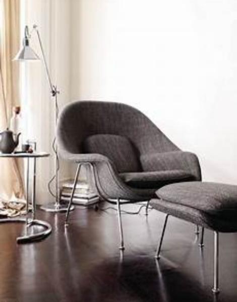 Modern Fiberglass Womb Chair Fabric Rocking Lounger Chair