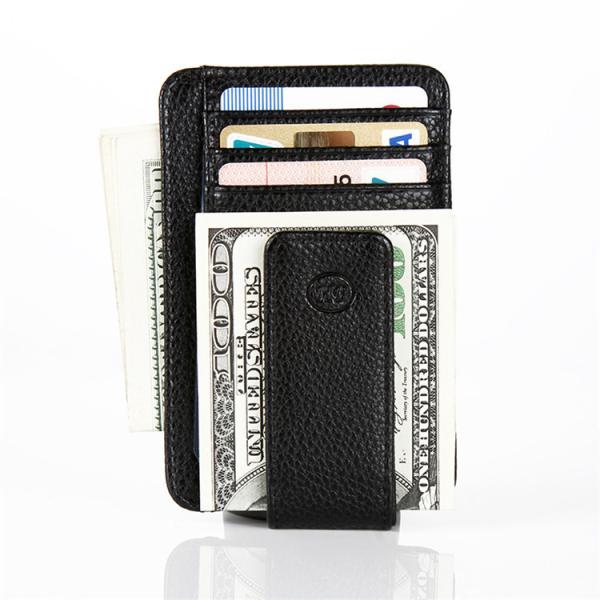 0.08kg RFID UPS Magnetic Card Holder Wallet , ROHS Leather Credit Card Pouch