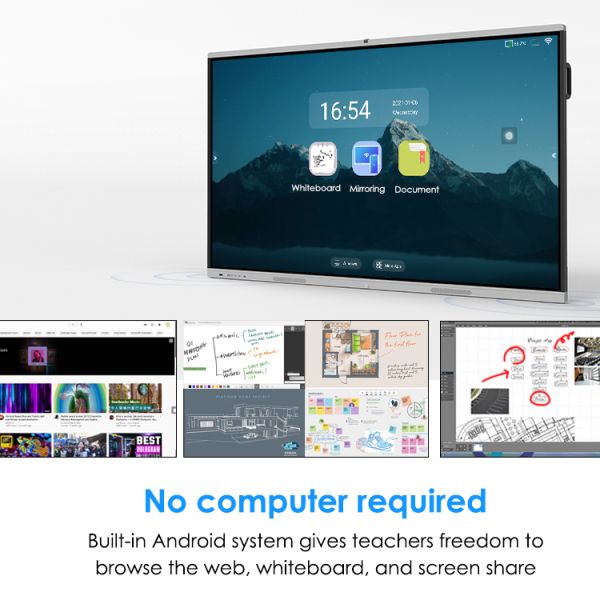 Education 65 Inch Panel Intelligent Interactive Whiteboard Less Than 280W