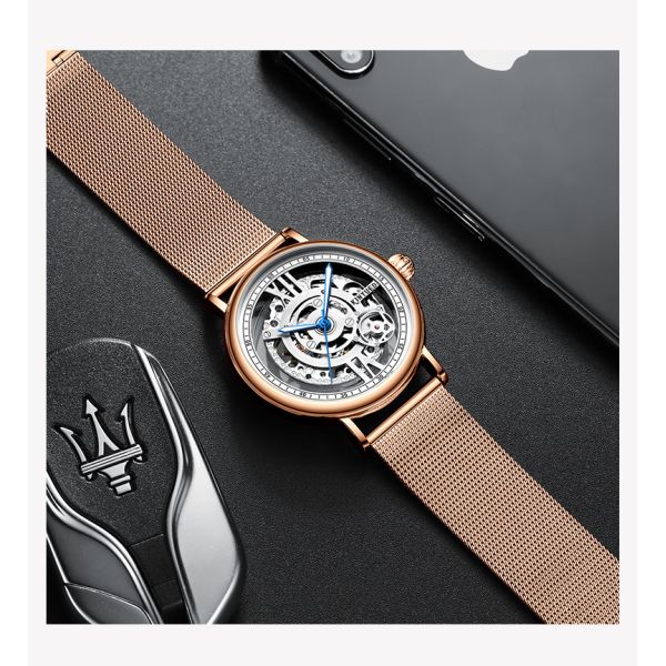 KINYUED simple fashion waterproof manufacturer watches custom logo mechanical automatic watch