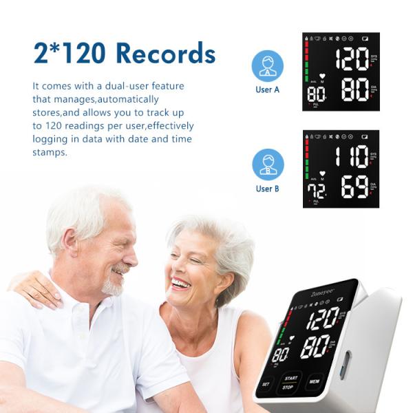 Automatic Electrical Blood Pressure Monitor Fully Automatic Irregular Heartbeat Blood Pressure Measurement 2x120 Memory