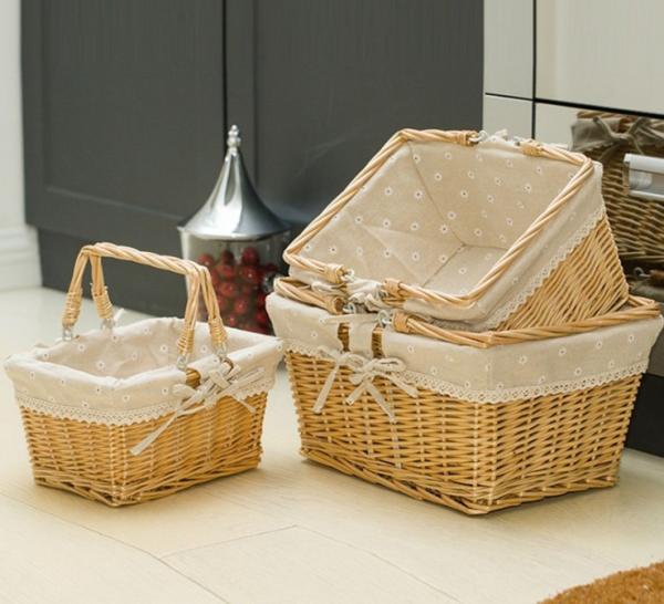 Handmade Natural Willow Wicker Picnic Basket Cheap Lunch Bags Hot sale products Outdoor Lunch Basket