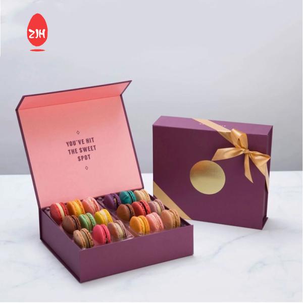 11cm Luxury Disposable Food Packaging Containers Pink Macaron Box Packaging