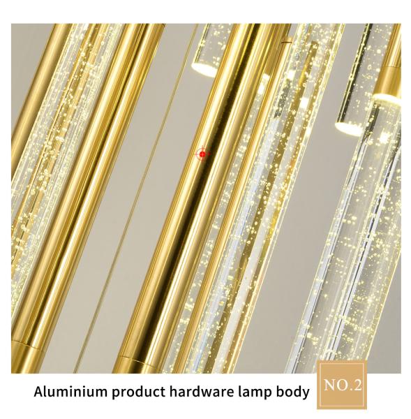 Modern Ceiling Led Chandelier Loft Staircase for Living Room Crystal Hanging Lamp(WH-NC-45)