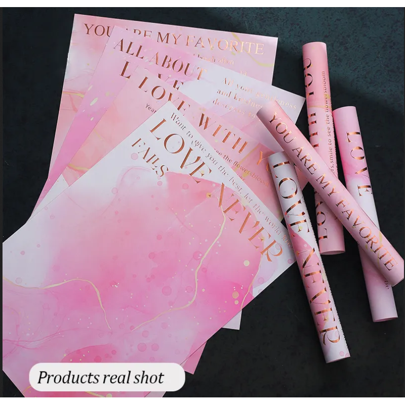 Pink Lower Bouquet Florist Wrapping Paper Waterproof Flower Wrapping Paper