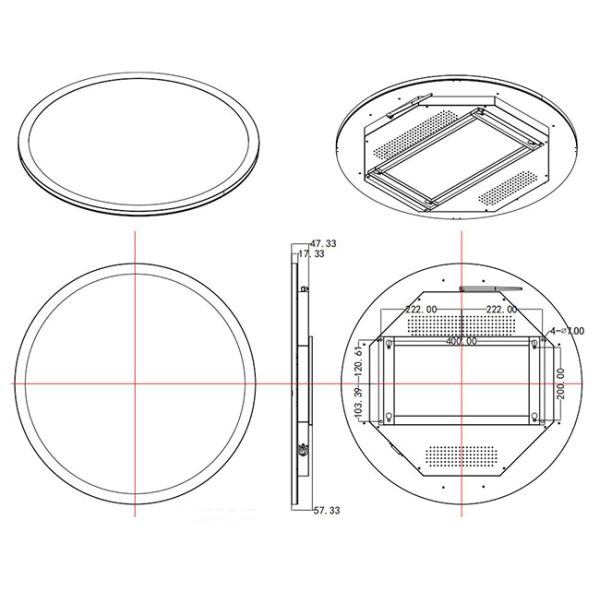 23,6 зеркало дисплея LCD круга дюйма 600x600 волшебное для таблицы шлихты