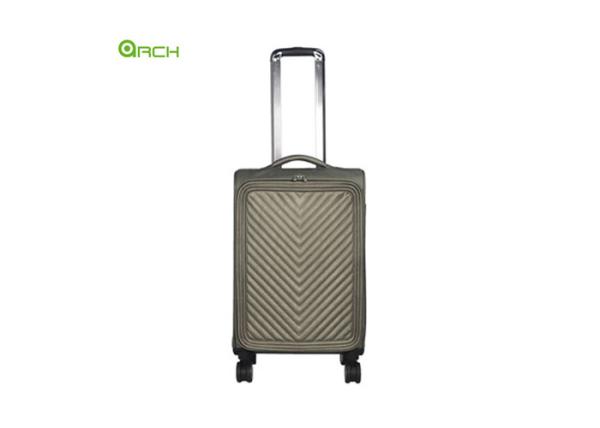 Elegant PU Soft Sided Luggage with Two Spinner Wheels and Internal Trolley System