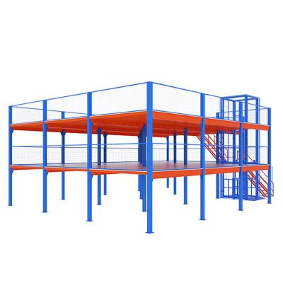 Industrial Warehouse Storage Steel Mezzanine Platform System Customized Color