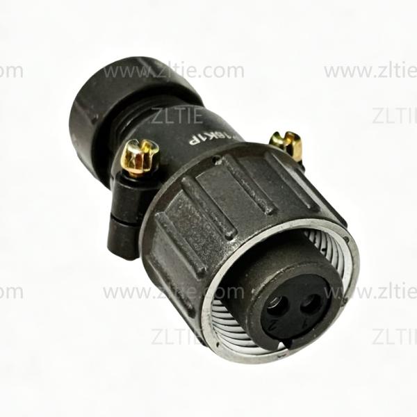 P16 Series 2-Pin Straight Female Cable Plug With Shielded Tail Attachment