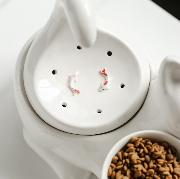 2L Water Capacity Ceramic Pet Bowl Automatic Multifunctional