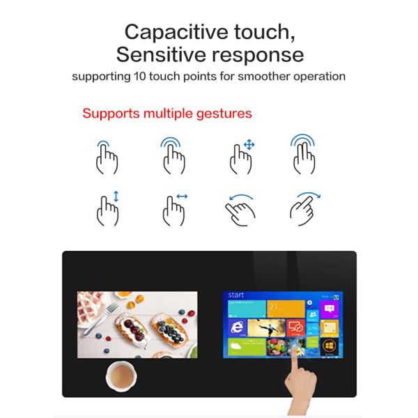 21.5 '' Android/Windows Smart touch dual screen interactive coffee table for meeting advertising display video kiosk