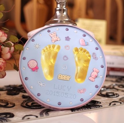 Newborn Baby Keepsake Tin Birthday Gift Hand And Footprint Clay Kit
