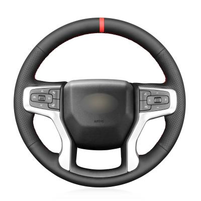 Hand Sewing DIY Artificial Leather Steering Wheel Cover For Chevrolet Silverado 1500 2500 3500 Blazer Suburban Tahoe 2019-2023