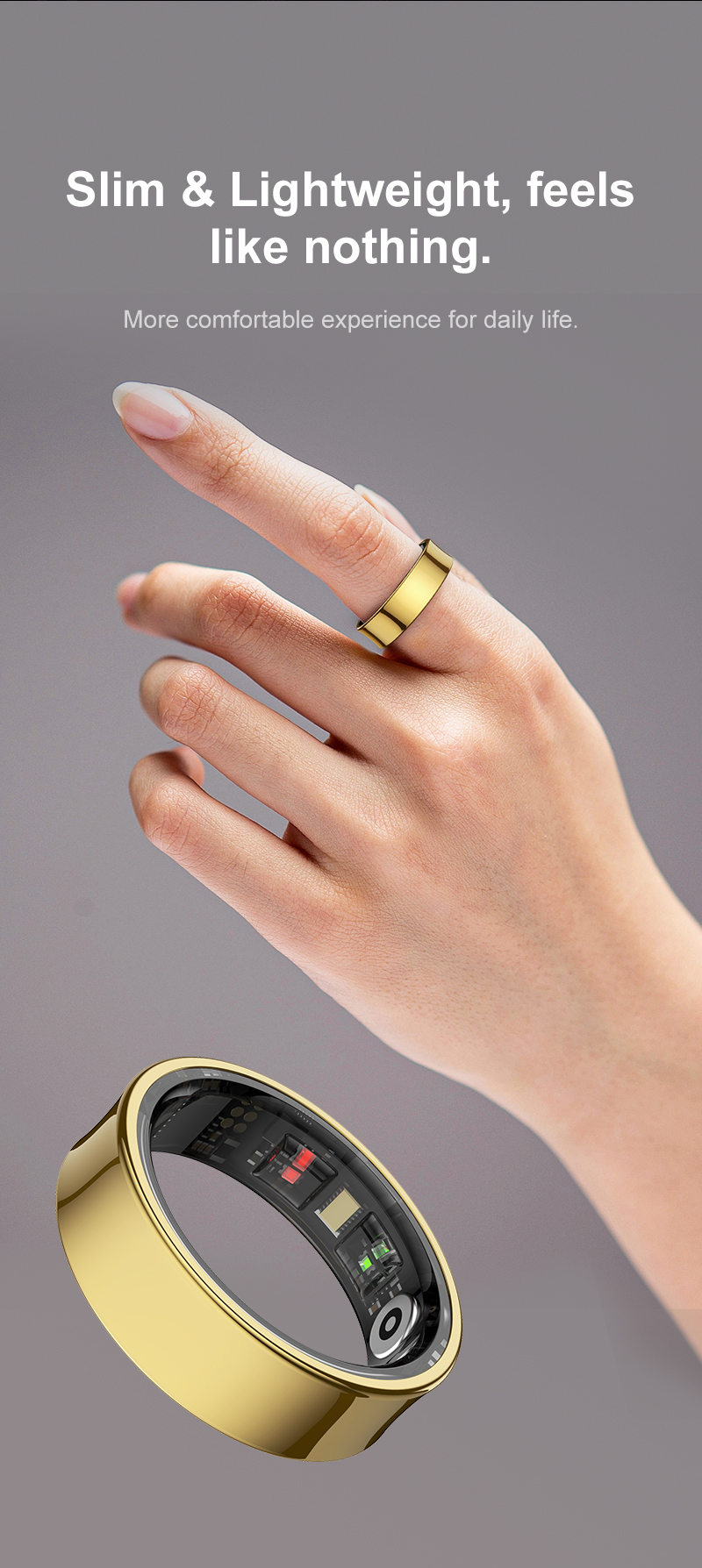 Eraysun Ours Smart Rings Waterproof Women R09 Fitness Tracker Pressure Remote Control Health 2025 Smart Ring for Men