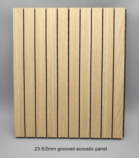 Auditorium Slat Wooden Grooved Acoustic Panels Sound Absorption Building Material