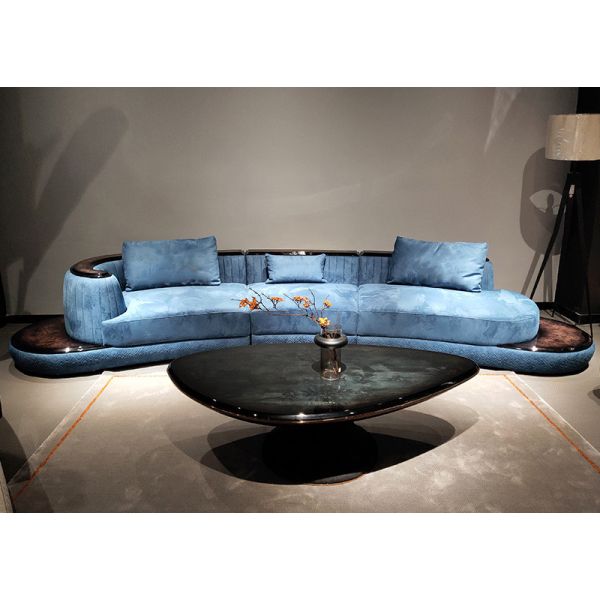 Contemporary Modern Living Room Sofa High Ending Canap Velours Customized Material