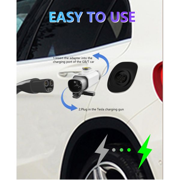 GBT Electric Portable Charging Station 220v Car side Plug 7KW 32A Tesla to GBT EV Charger Converter Single Phase Adapter