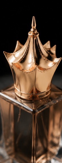Regal Crown Luxe Rose-Gold Perfume Cap – Prestige Edition