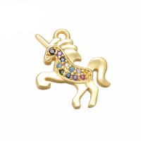 O ouro Unicorn Necklace Horse Charms Bracelet de DIY 18k pavimenta o zircão da CZ