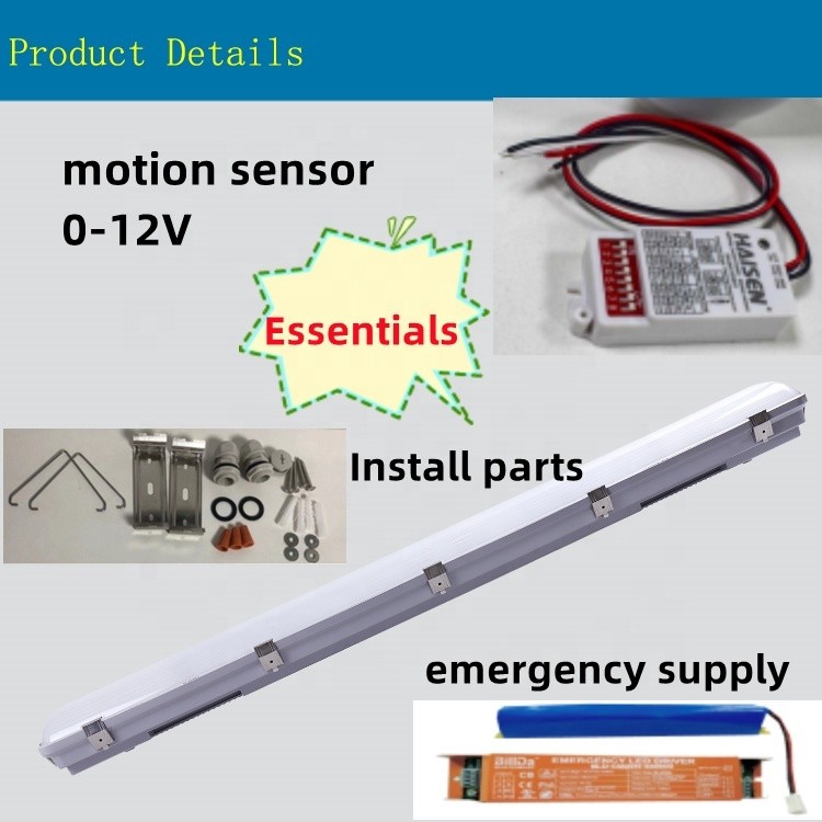 Garage 155W 4FT LED Vapor Tight Industry High Bay Light with 50000 Hours Working Time