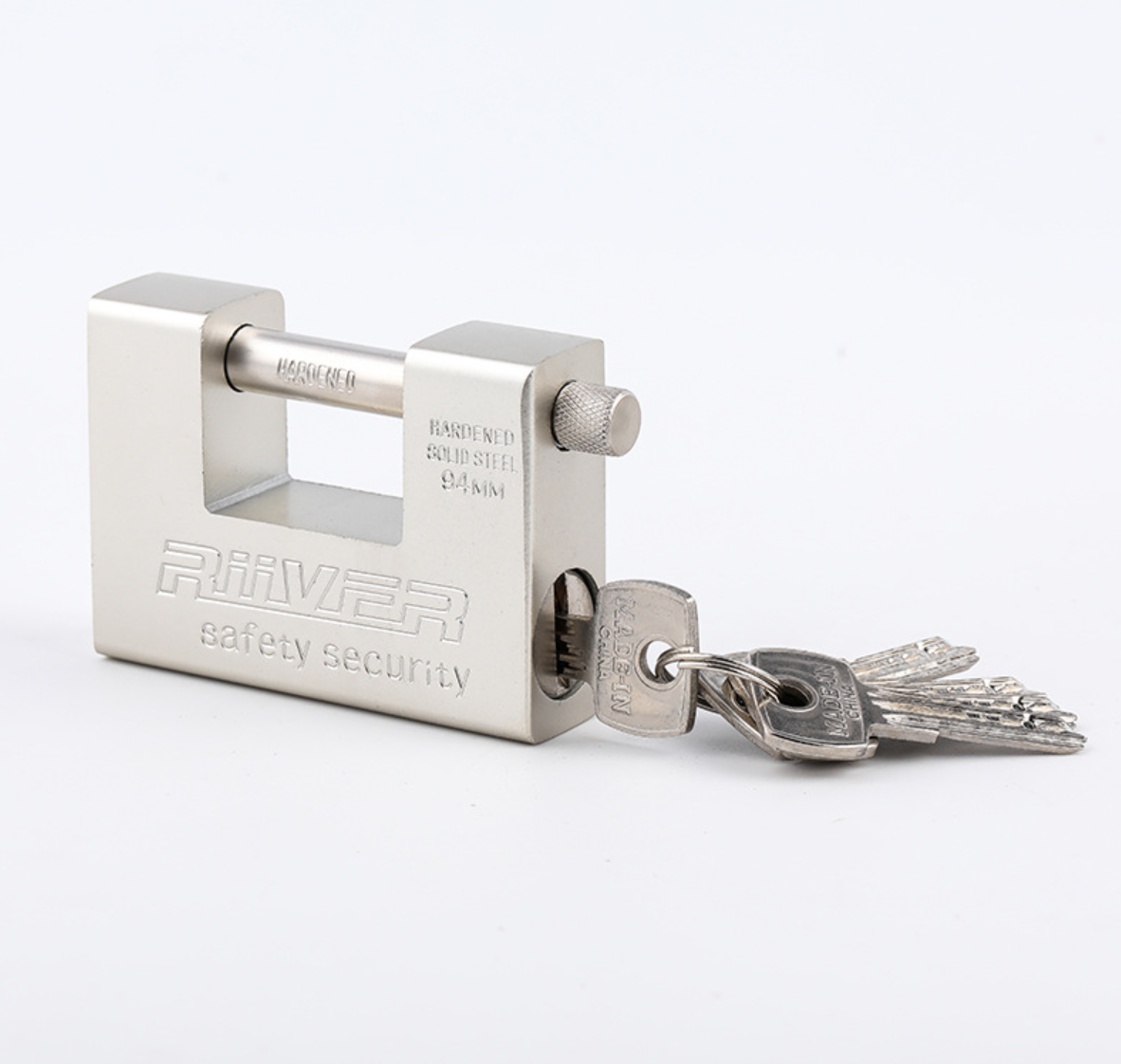 74mm 84mm 94mm High Security Padlock Matt Nickle Plated Rectangular Padlock