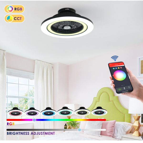 Experimente o melhor de ambos os mundos com o nosso ventilador de teto LED de 23 polegadas e motor DC