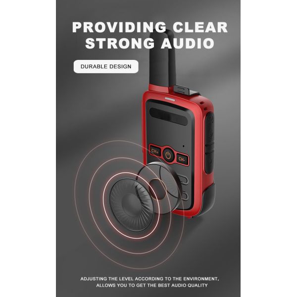 ABS 2W Handheld Childrens Walkie Talkies 3-5KM Long Range With VOX Function