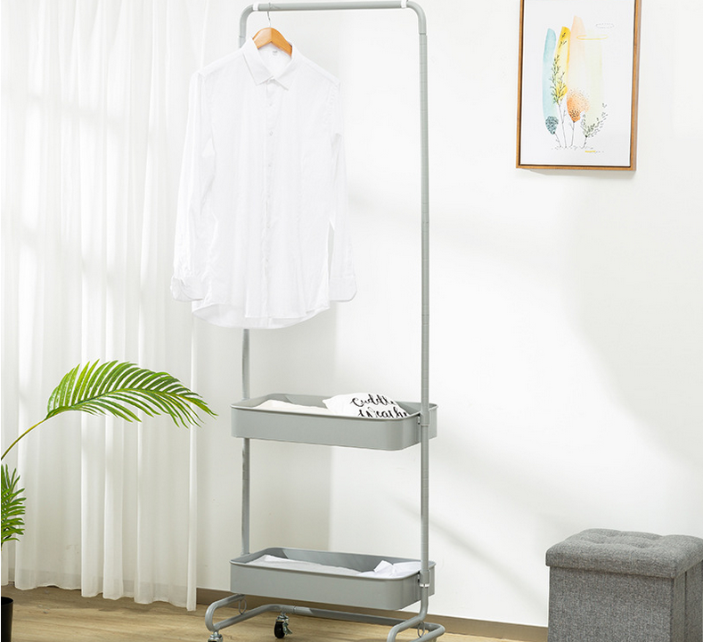Mobile 61.5cm Length 45kg Bearing Steel Clothes Rack