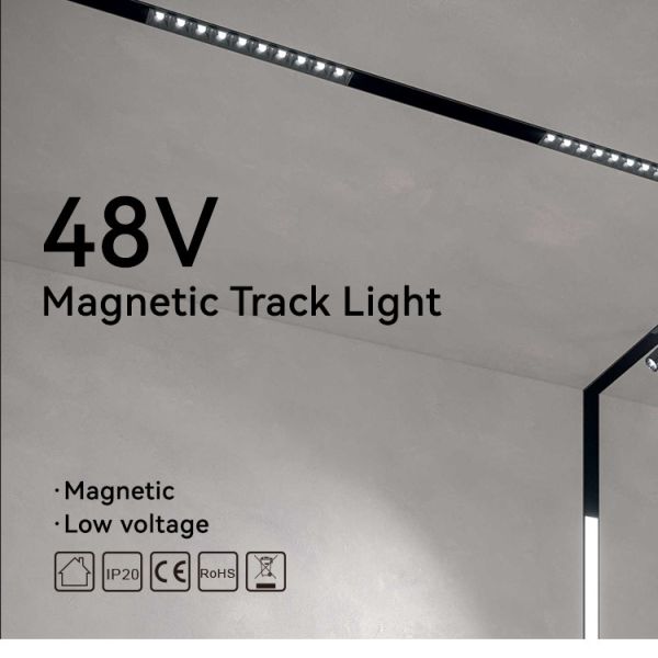 DC48V 24W 24 Heads Magnetic Track Light Ceiling Anti Glare Magnetic Track System