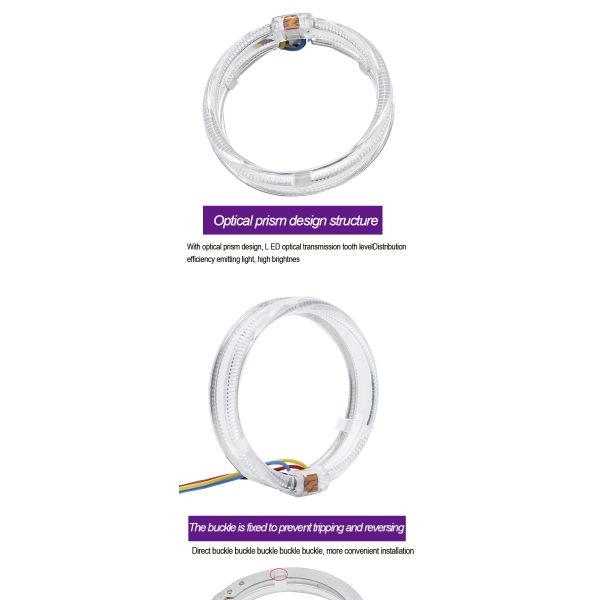 L'intérieur de voiture d'anneaux de halo de DRL RVB a mené les lumières ambiantes CCFL Angel Devil Eyes 80mm 95mm 105mm 110mm